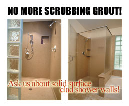 solid surface clad shower