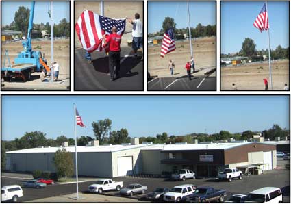 Picture of the flag going up